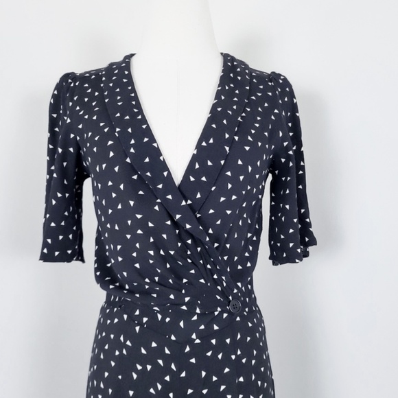 Reformation Alice Jumpsuit Wide Leg short sleeve triangle print bell sleeve - Picture 10 of 16